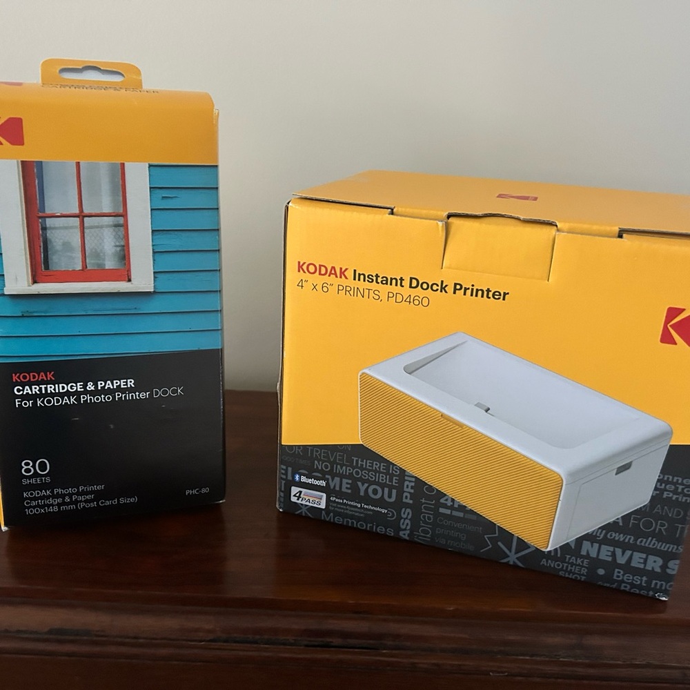 New Kodak Instant Dock Printer with Yellow and White Design
